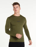 Essential Long Sleeve / Khaki-T-Shirts & Tops-Mens