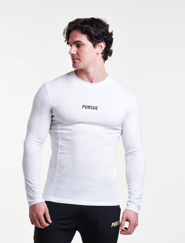 Essential Long Sleeve / White-T-Shirts & Tops-Mens