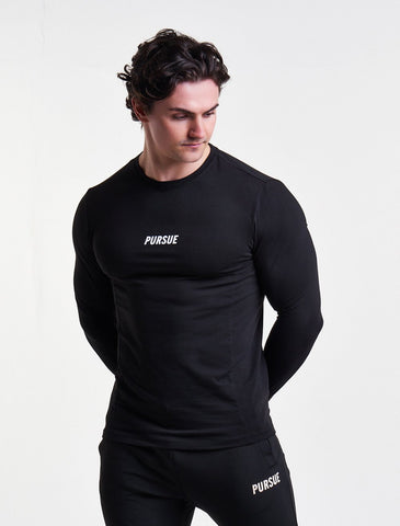Essential Long Sleeve / Black-T-Shirts & Tops-Mens