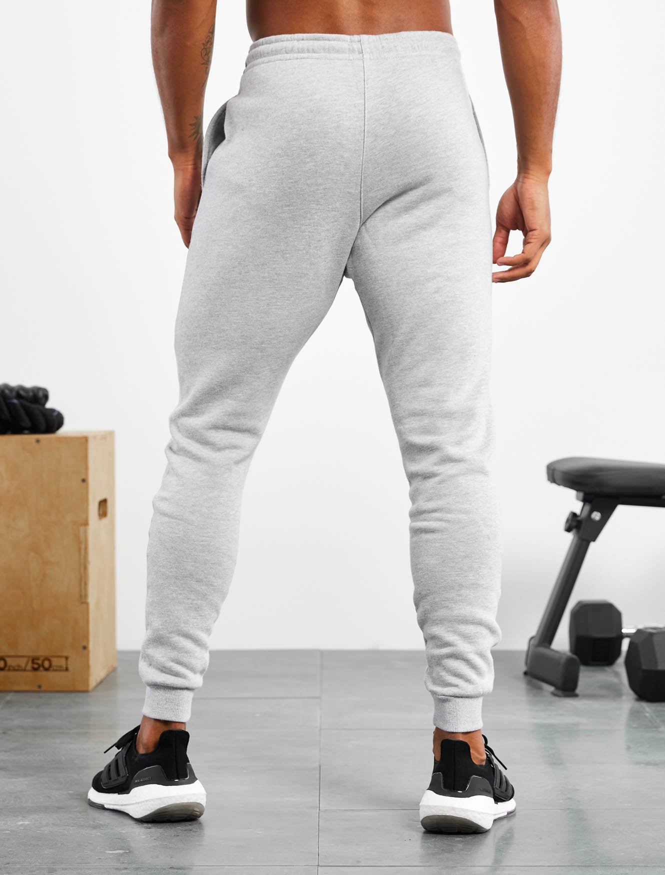 Icon Tapered Joggers / Heather Grey