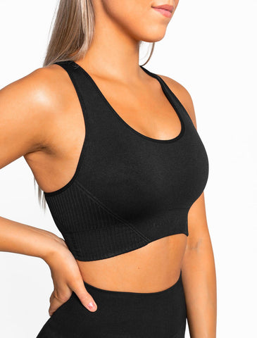 Afterglow Seamless Sports Bra / Blackout-Sports Bras-Womens