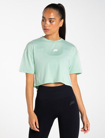 Breeze Crop T-Shirt / Mint Green-T-Shirts & Tops-Womens