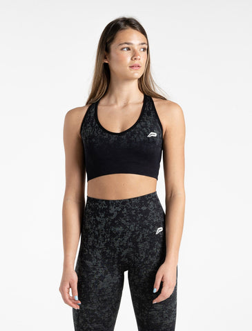 Cosmic Seamless Sports Bra / Black Ombre-Sports Bras-Womens