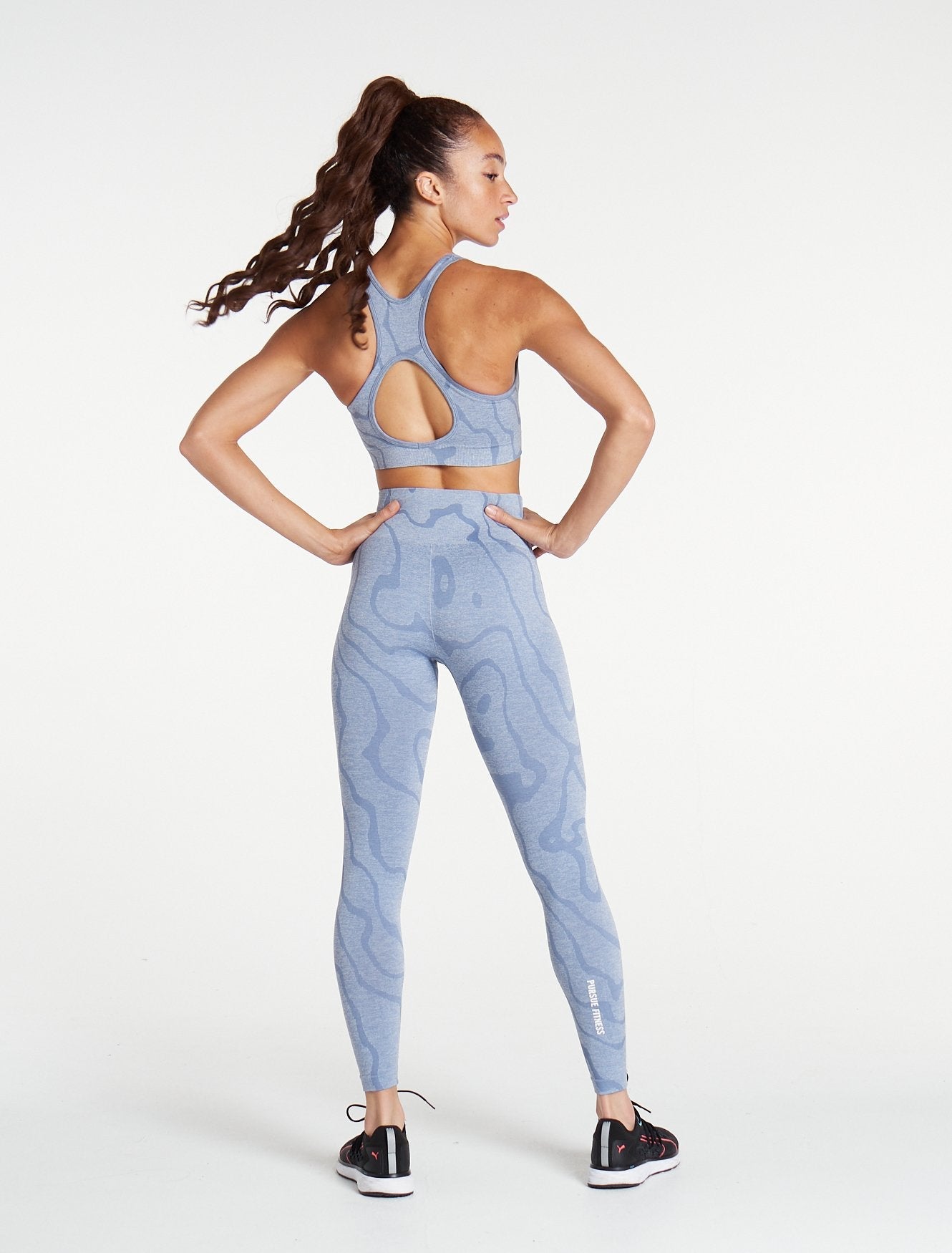 Sustainable Seamless High Waisted Leggings, Blue