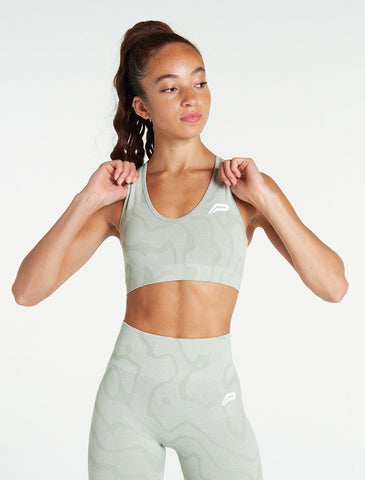 Sustainable Seamless Sports Bra / Sage Green-Sports Bras-Womens